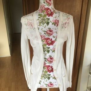 White lace cardigan.